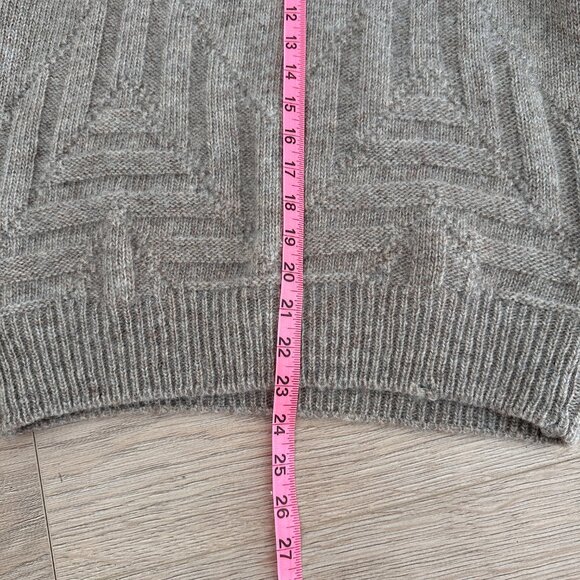 Men's Aran Fisherman's Cable Knit Crew Neck Sweater sz S - Mocha - Picture 9 of 12